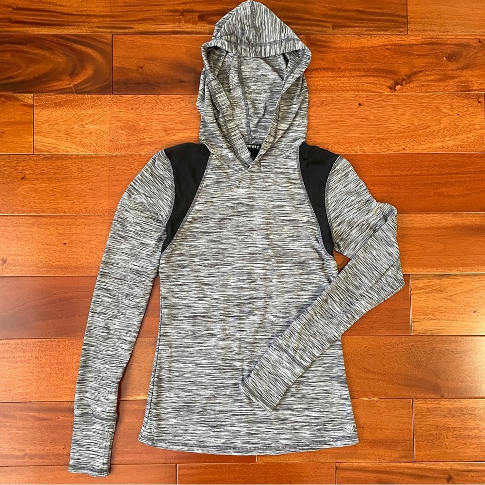 FOREVER 21 Fitted Quick Dry Mesh Hoodie Cover Up Top Womens Medium